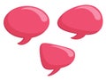 Set of pink  comic speech bubbles. Vector Illustration and graphic elements. Royalty Free Stock Photo